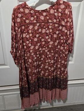 Knox Rose XXL Floral Dress in Rust and Pink